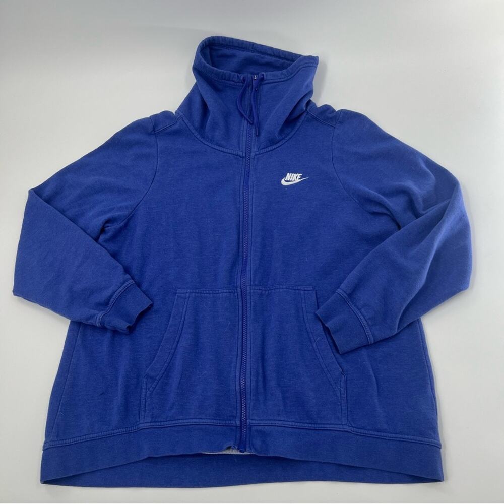 Nike Blue Mock Neck Zip Up Sweater Sweatshirt